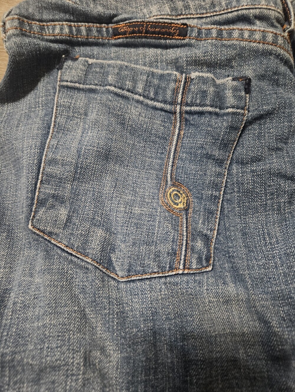 Citizens Of Humanity blue jeans with embroidered pocket detail Traveler #072